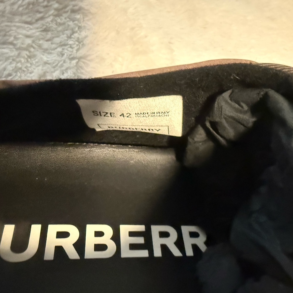 Burberry Men's Checkered Slip-Ons - Brown and Black - Picture 6 of 6